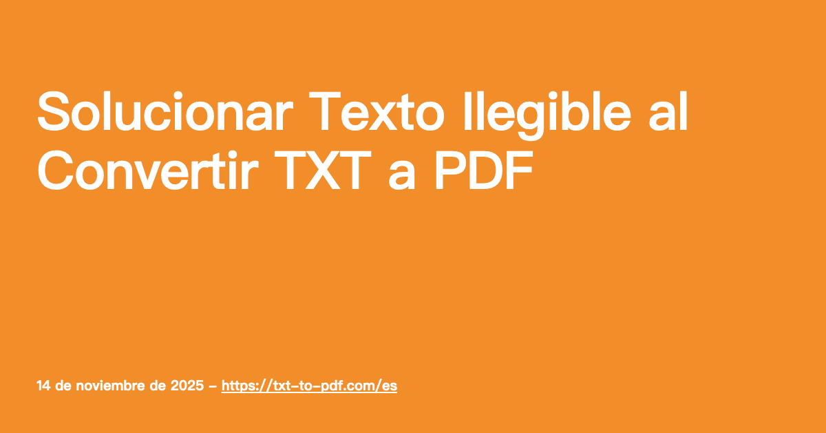 Solucionar Texto Ilegible al Convertir TXT a PDF
