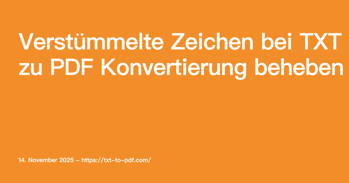 Verstümmelte Zeichen bei TXT zu PDF Konvertierung beheben